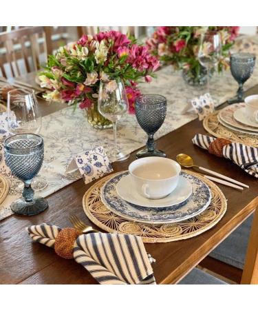 Handwoven Iraca Placemat Set - 13.8 inches + Coaster | Raffia Straw Caracoli | Natural Fiber | Sold Individually - Buy Online on GoSupps.com