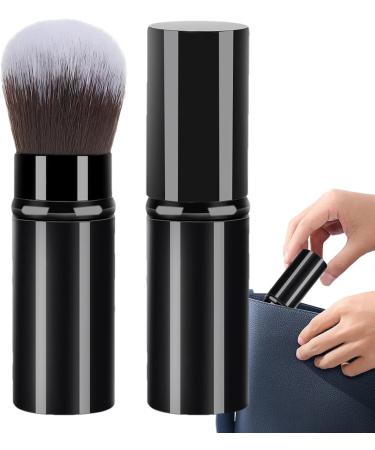 Travel Makeup Brushes - Telescopic Small Cosmetics Brushes | Soft Face Makeup Brushes Beginner Friendly Powder Brush for Foundation Black - Buy Online on GoSupps.com