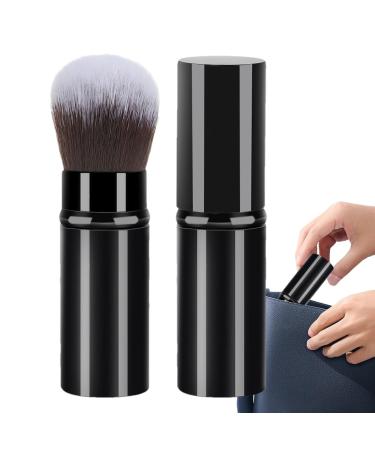 Makeup Brush for Foundation - Travel Telescopic Cosmetics Brushes Soft Face Makeup Brushes Beginner Friendly Powder Brush for Foundation Black