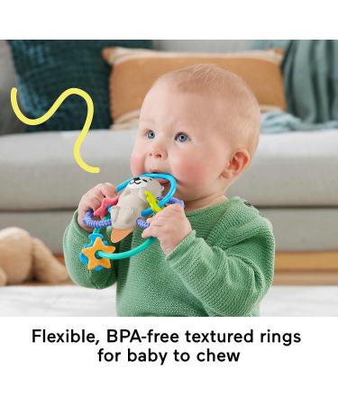 Fisher Price Twist & Teethe Otter: 2-in-1 Rattle & BPA-Free Teether for Infant Fine Motor Play - Buy Online on GoSupps.com