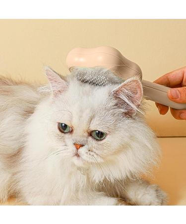 Self-Cleaning Cat Brush with Unlocking Button - Compact Pet Hair Removal Tool for Dogs Cats & Rabbits - Yellow Fur Care Brush - Buy Online on GoSupps.com