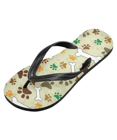Mnsruu Dog Paw Print Flip Flops | Stylish & Comfortable Footwear for Home Hotel Spa & Travel | Unisex S for Men & Women - Buy Online on GoSupps.com