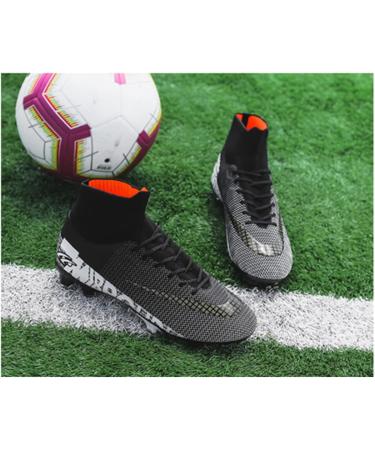 Juioguae High-Top Football Boots for Kids & Adults - Breathable Soccer Shoes for Boys & Girls Size 42 EU - Black - Buy Online on GoSupps.com
