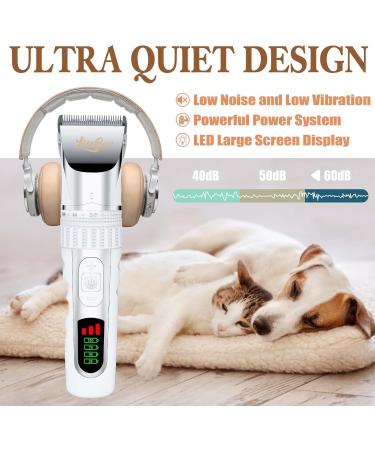 LiteBee Professional Dog Grooming Kit 2200mAh Rechargeable Cordless 3-Speed Pet Grooming Clippers & Complete Set of Dog Grooming Accessories (White) - Buy Online on GoSupps.com