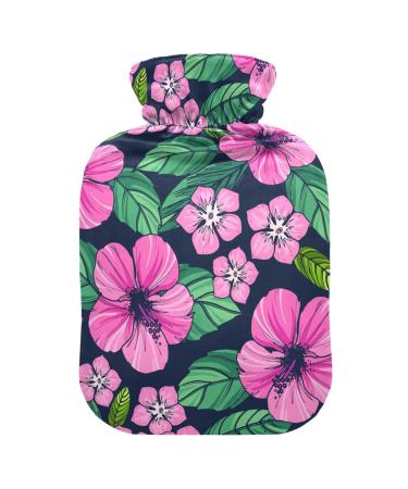 Tropical hibiscus flowers heat bottle with reference heat bottles for pain relief hot water bag heating bags for heat and cold therapy 2l 2 L
