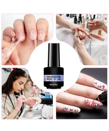 Nail Foil Glue Gel | 8ml Strong Adhesion UV Lamp Foil Gel - for DIY Home Manicures and Decorative Nail Art - Buy Online on GoSupps.com