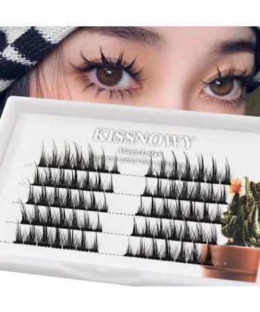 KISSNOWY Manga Lashes Natural Look   Single Individual Lashes Wispy Cluster Lashes Extension for Cosplay Japanese Anime Makeup False Lashes (B-03)