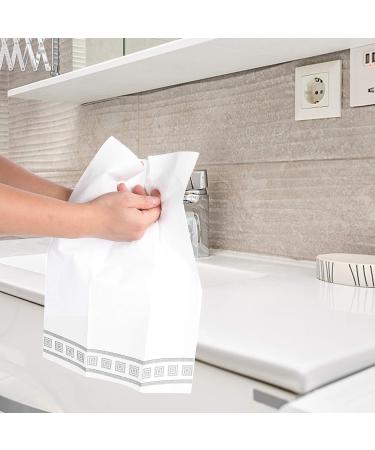 Silver Design Disposable Hand Towels - Pack of 100 Linen-Feel Guest Towels for Formal Events, Weddings, and Parties - Buy Online on GoSupps.com