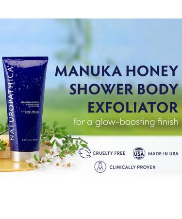 Naturopathica Manuka Honey Shower Body Exfoliator - Hydrating Scrub for Firmer Skin Protects Skin Barrier - 8.4 fl oz - For Men & Women - Buy Online on GoSupps.com