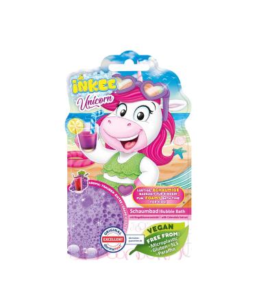 INKEE Bubble Bath Liquid Unicorn | Bath Additive for Kids Bubble Bath for Kids with Calendula Extract and Grape Iced Tea Flavor 15 x 40g