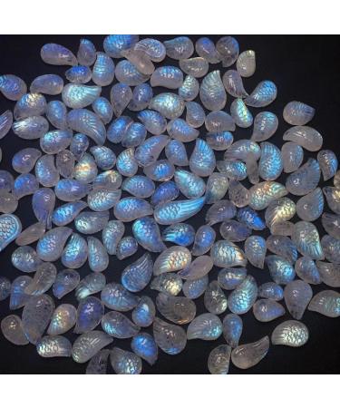 for Natural Blue Moonstone Sculpture Wing and Mermaid Jewelry Crystal Gift Yellow Blue Light Gemstone Jewelry Decoration Stone Mineral Specimen - Buy Online on GoSupps.com