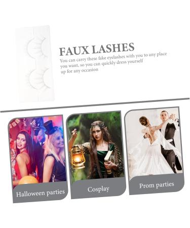 Ipetboom Decorative Eyelashes 2 Pairs White False Eyelashes Cosmetics Curly Chemical Fiber Miss Halloween Lashes - Buy Online on GoSupps.com