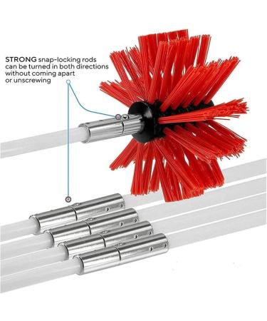 Chimney Flue Cleaning Rod & Brush Set | Dry Duct Cleaning Kit | Lint Remover (6 Rods 410mm) - International Shipping - Buy Online on GoSupps.com