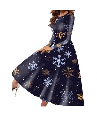 Hoodie women Christmas dress hoodie costume cartoon bag Christmas elk party clothes hooded sweater fashion dress dress Christmas dress top jumper elegant mini dress dark blue xxl