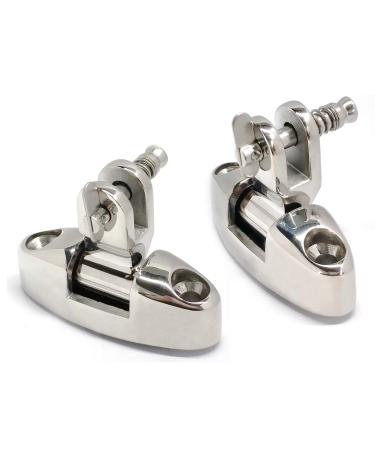 keehui Pack of 2 Marine Grade Bimini Top 316Stainless Steel Swivel Deck Hinge with Removable Pin and Rubber Pad Deck Mount