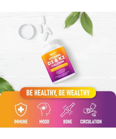 NUTRITIONLABS Vitamin D3 K2 5000 IU Supplement with Calcium | Immune Health, Strong Bones & Heart Support | 60 Count - Buy Online on GoSupps.com