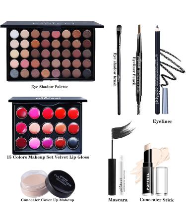 RoseFlower Makeup Kit for Women All in One Makeup Gift Set for Women and Teen Girl Full Makeup Kit with Eyeshadow Palette Mascara Eyeliner Pencil Eye Shadow Brush 131 - Buy Online on GoSupps.com
