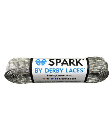 Derby Laces Silver 120 Inch Spark Skate Lace for Roller Derby, Hockey and Ice Skates, and Boots
