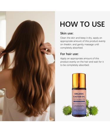 JISKG Organic Castor Oil Roll-On with Rose Quartz 100% Pure Cold-Pressed Castor Oil for Hair Growth Eyelashes Eyebrows & Moisturizes Skin.(50ml) - Buy Online on GoSupps.com