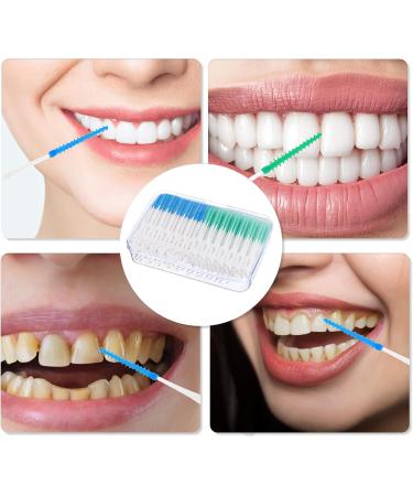 200-Piece Silicone Interdental Brushes - Dental Floss Sticks for Effective Tooth Cleaning & Gaps - Mhduyeg Green & Blue Brush Set - Buy Online on GoSupps.com