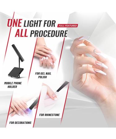 Portable Metal Mini UV Nail Lamp - Fast Curing LED Dryer for Gel Nails - USB Nail Light for DIY Home Manicure (Black - Buy Online on GoSupps.com