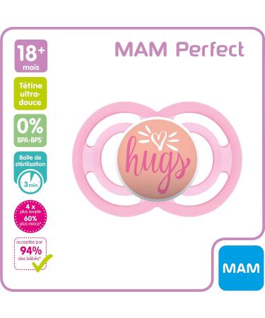 MAM Perfect Pacifier Set for 18+ Months - Silicone 2 Pacifiers & Sterilization Box - Random Colors | International Shipping Available - Buy Online on GoSupps.com