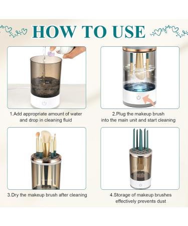 Automatic Makeup Brush Cleaner - 4-in-1 Multifunctional Tool for Deeper Cleaning & Air Drying | Versatile & Dust-Proof for All Brush Sizes - Buy Online on GoSupps.com