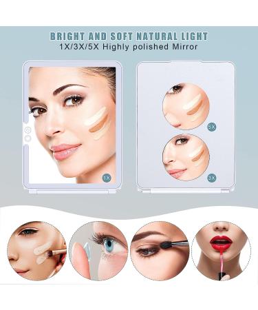 VANMRIOR Makeup Mirror with Lights - True LED, 3X 5X Magnification, Compact & Foldable - Buy Online on GoSupps.com