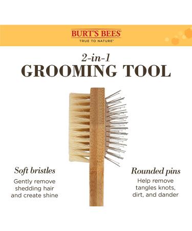 Burt's Bees for Pets Cat Grooming Supplies - Double Sided Cat Brush & Comb for Shedding - Pin & Bristle Brush Combo - Buy Online on GoSupps.com