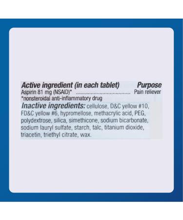 MAJOR Aspirin Low Dose 81 Mg - Pain Reliever (NSAID) - Enteric Coated - 250 Tablets - Buy Online on GoSupps.com