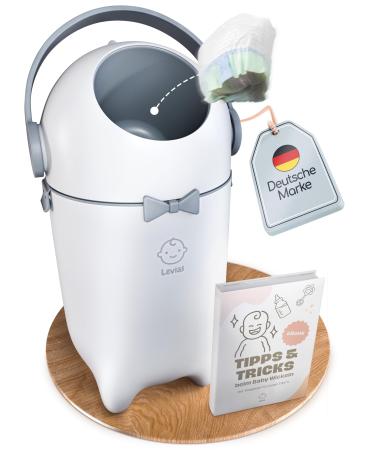 LEVIAS DARGEIMER BABY DOMICATION ORMANCE THE |Diaper waste bucket odor -tight diaper lizard without expensive refill cassettes 10l volume white
