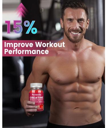 Buy Sugar-Free Creatine Monohydrate Gummies 5000mg - Chewable Pre-Workout Supplement with L-Taurine & B12 for Muscle Strength & Recovery - 120 Count Strawberry - Buy Online on GoSupps.com