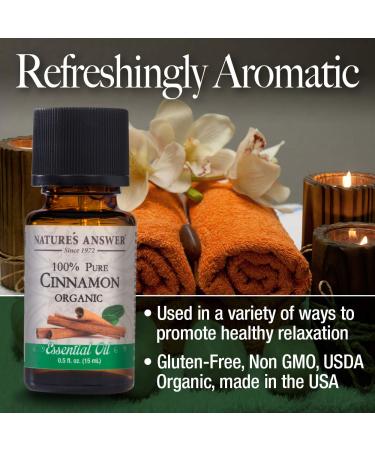 USDA Organic Cinnamon Essential Oil - 100% Pure Aromatherapy Oil for Diffuser | 0.5 fl oz (15ml) | Made in USA - Buy Online on GoSupps.com