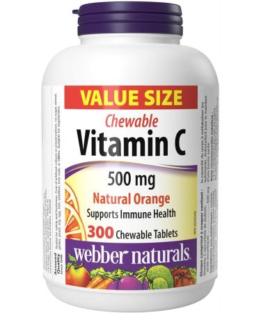 Webber Naturals Vitamin C Chewbale 500 mg 300 Orange Flavour Tablets For Bones Teeth & Vitamin D3 1000 IU 500 Tablets For Healthy Bones Teeth and the Maintenance of Good Health - Buy Online on GoSupps.com