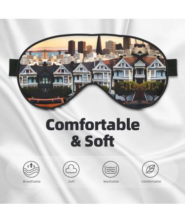 San Francisco Print Soft Eye Mask - Comfortable Sleep Mask for Travel & Naps | Ideal Eyeshade for Women & Men - Buy Online on GoSupps.com