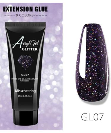 MISSCHEERING Poly Nails Gel Nails Builder Acryl Gel 15ml for Enhancement Glitter Nail Extension Gel Diamond Style Nail Gel Mix UV LED Gel Nail Polish Easy Trendy Beginner DIY Nail Art for Lady (GL07) - Buy Online on GoSupps.com