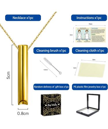 Natural Healing Stress Relief Necklace for Women and Men - Stainless Steel Breathing Pendant for Meditation, Anxiety Relief, Relaxation, and Exercise (Gold) - Buy Online on GoSupps.com