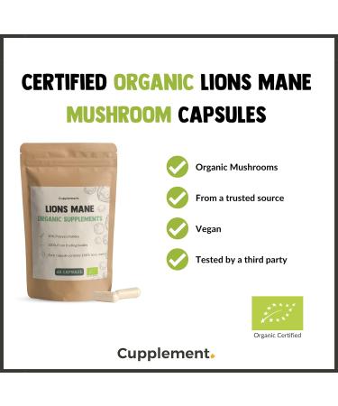 Cupulated L wen Mane Capsules - Bio Superfood Supplement (60 Pieces 500mg) - Hericium Erinaceus - Take 2 Daily - No Powder - Buy Online on GoSupps.com