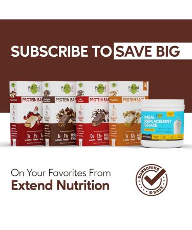 Extend Sugar Free Protein Bars, Perfect Diabetic Snacks, High Protein and Fiber, Hunger Control & Steady Energy, Low Carb, Keto Friendly, Chocolate Peanut Butter, 12 Count - Buy Online on GoSupps.com