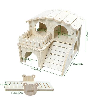 Amjkeji 2-Piece DIY Wooden Hamster Toys & Accessories | Hamster House & Cake Player for Dwarf Hamsters & Chinchillas - Buy Online on GoSupps.com