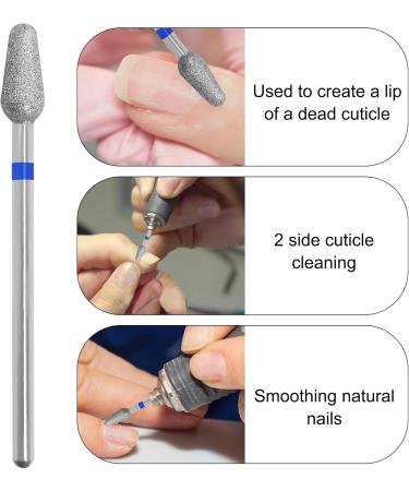 Vnjaoi Diamond Tapered Cuticle Nail Drill Bits Pro Electric Nail Bit for Nail Studio Manicure 3/32 Shank efile Bit (Medium) - Buy Online on GoSupps.com