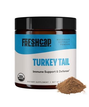 FreshCap Organic Turkey Tail Mushroom Extract Powder - USDA Organic -60 g- Supplement - Immune Protection - Add to Coffee/Tea/Smoothies-Real Fruiting Body No Fillers