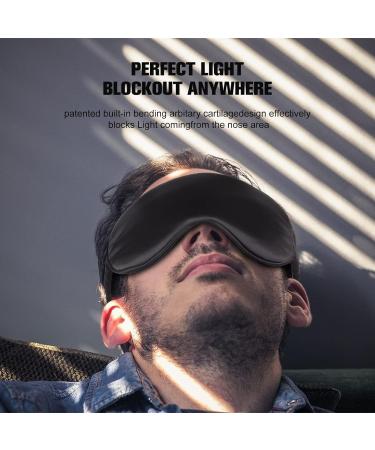 2-Pack Silk Sleep Mask Set - Black+Purple | IEKEODI Eye Mask for Sleeping, Elastic Blackout Eye Mask & Blindfold for Full Night's Sleep, Travel, and Nap - Buy Online on GoSupps.com