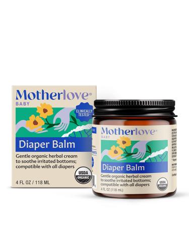 Motherlove Diaper Balm (4 oz) Organic Herbal Diaper Rash CreamCloth Diaper Safe, Zinc Oxide- & Petroleum-Free 4 Fl Oz (Pack of 1)