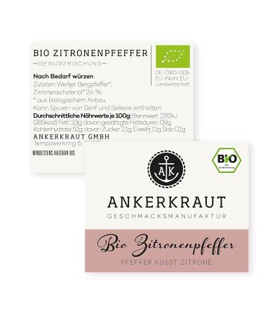 Anchor Herb Organic Lemon Pepper - Summer Freshness Kick 85g Cork Glass | Perfect for Meat Fish & Vegetables - Buy Online on GoSupps.com