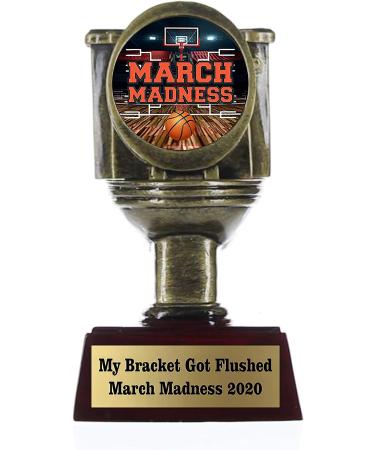 Gold Toilet Bowl Trophy | Last Place Loser Award - 6 Inch Tall - Engraved Plate Upon Request March Madness (R) - Buy Online on GoSupps.com