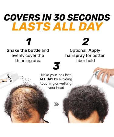 Maxter Hair Fibres for Men & Women - Natural Hair Powder for Building Thickening and Hair Loss Coverage in 30 Seconds (Light Brown 28g) - Buy Online on GoSupps.com