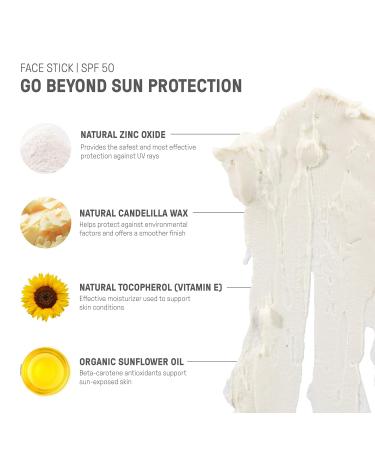 Raw Elements Face Stick SPF 50 - All-Natural Mineral Sunscreen Reef Safe Travel Size Broad Spectrum Protection for All Ages - Buy Online on GoSupps.com