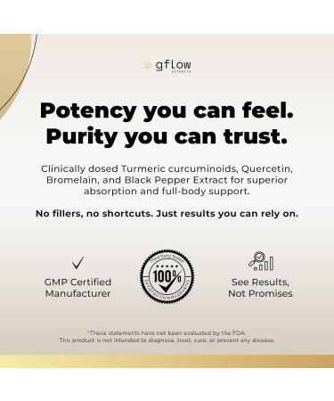gflow vitamins Turmeric Curcumin 95% Curcuminoids + Quercetin with Bromelain | Immune Support & Joint Support Supplement in Capsules | Made in The USA - Buy Online on GoSupps.com