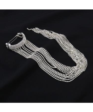 YINETTECH Long Chain Tassel Hair Clip Shiny Rhinestone Tassel Barrette Fashion Hairpin Headdress Ponytail Hair Accessories for Girls Women Silver 39cm - Buy Online on GoSupps.com